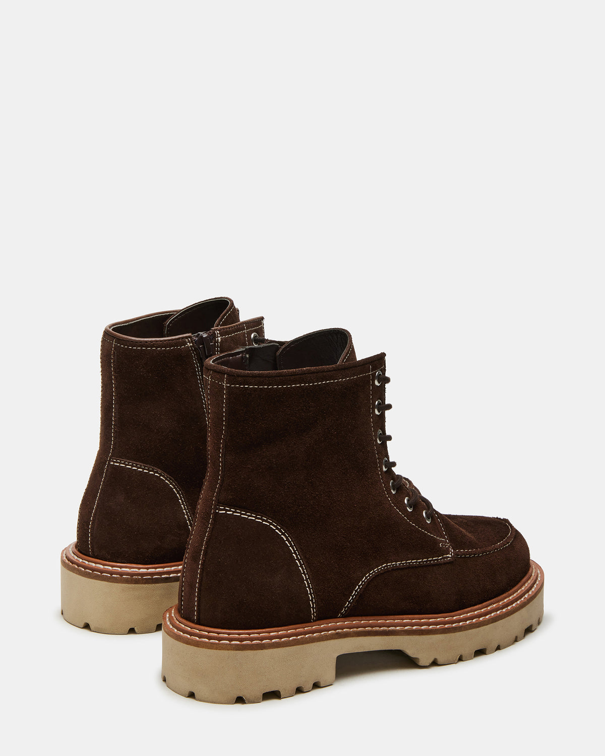 FOREST Brown Suede Lug Ankle Boot | Women's Booties | Steve Madden