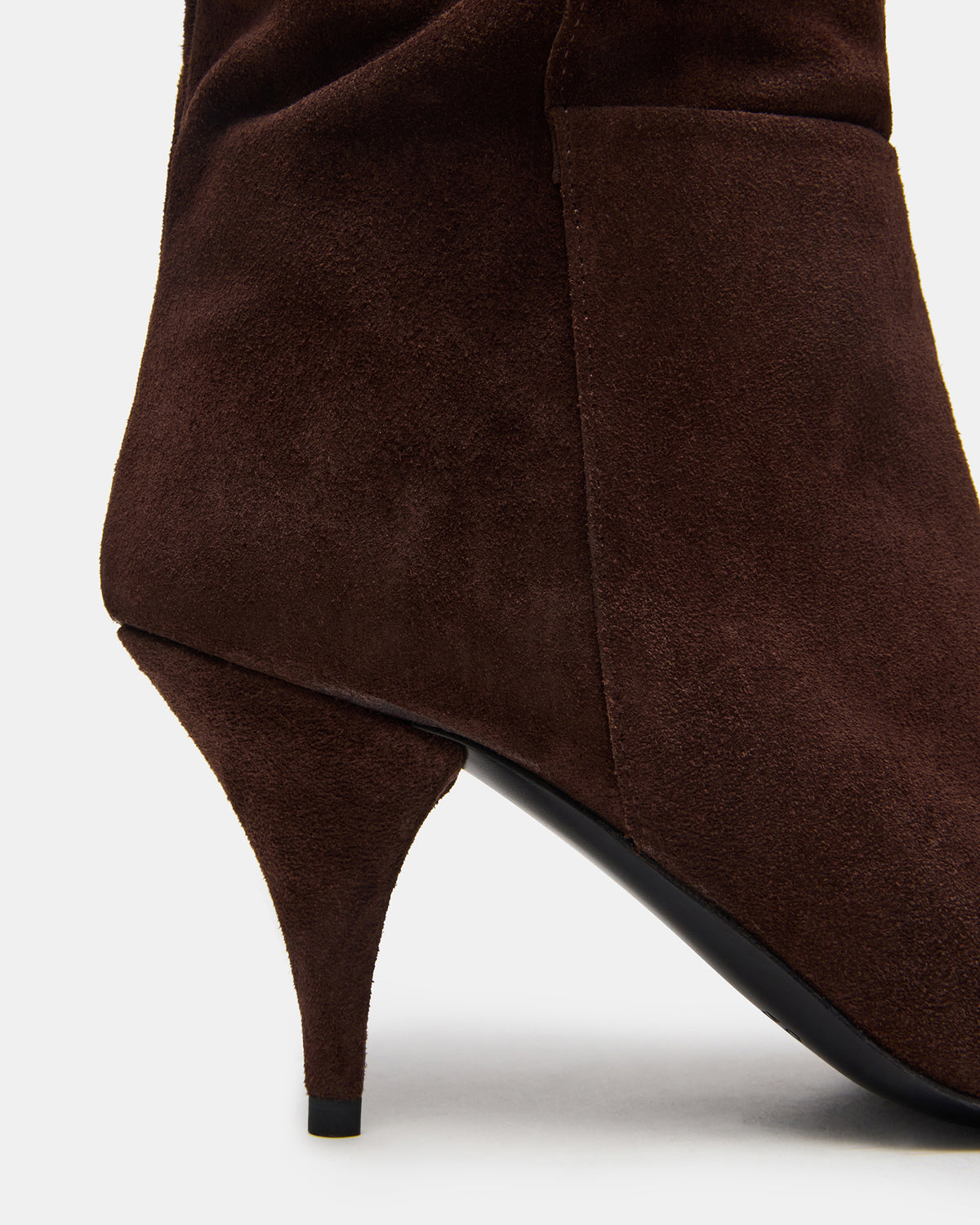 LINGER Brown Suede Pointed-Toe Over-The-Knee Heeled Women's Boot | Steve Madden