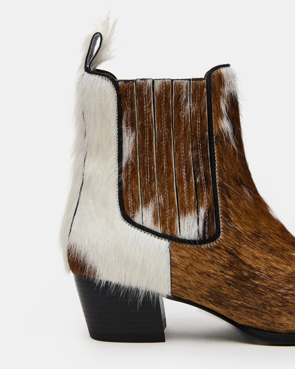 ALFONSA Brown Multi Chelsea Block Heel Women's Ankle Boot | Steve Madden
