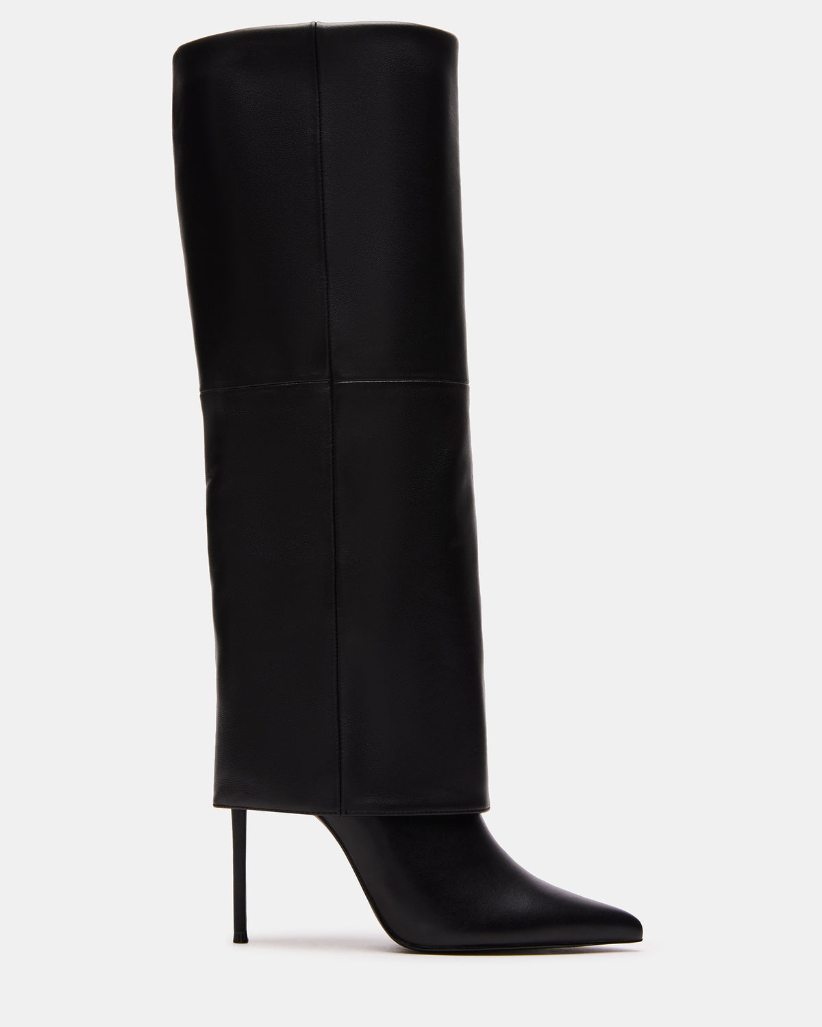 SMITH Black Leather Women's Cuffed Stiletto Boot | Steve Madden