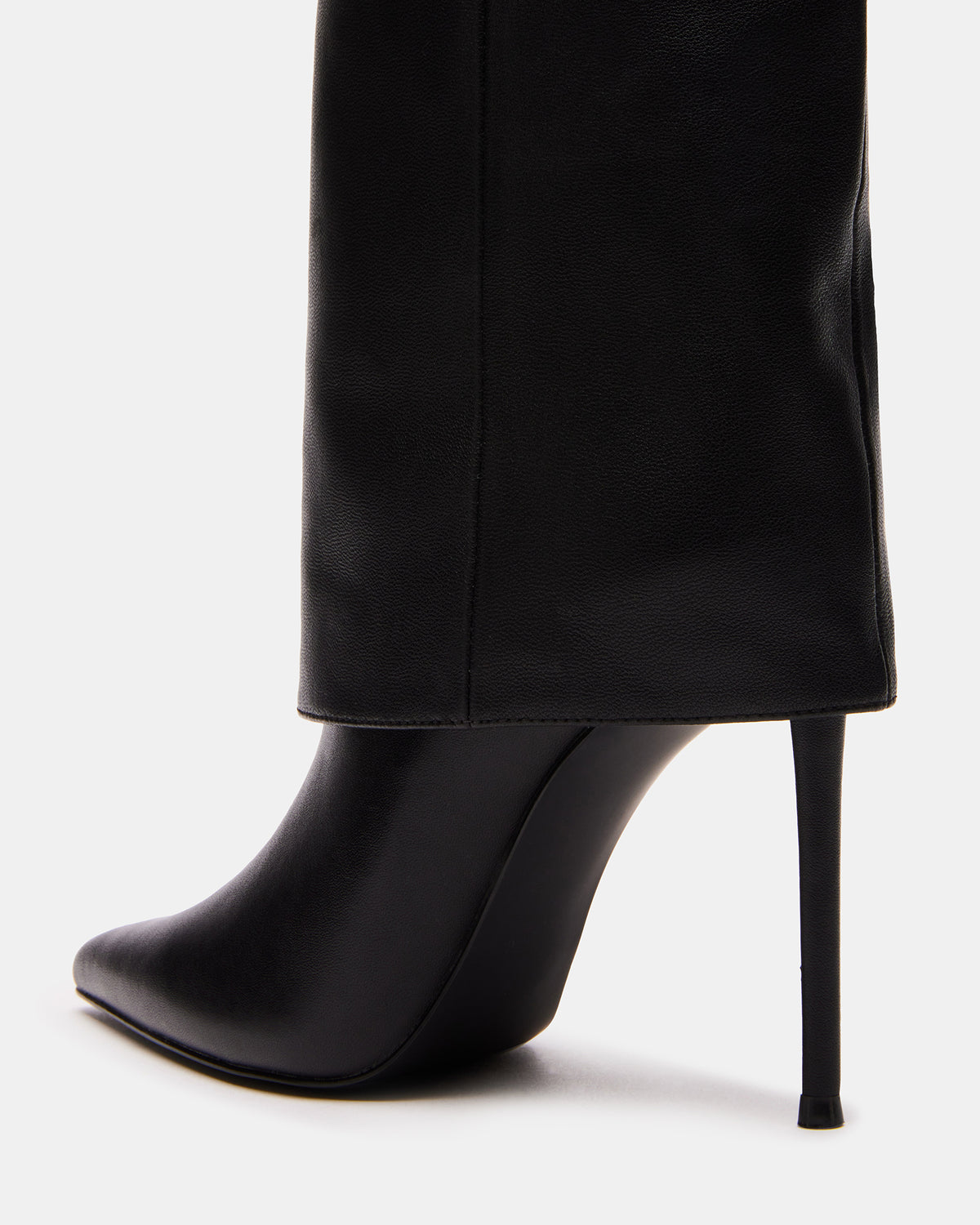 SMITH Black Leather Women's Cuffed Stiletto Boot | Steve Madden