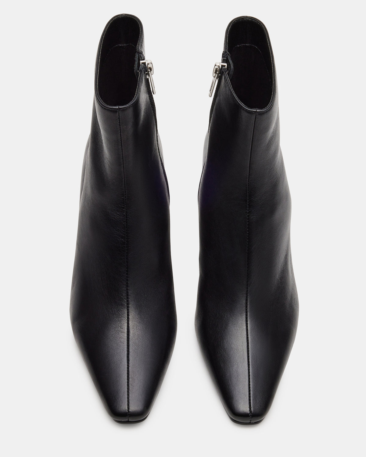 DELVIE Black Leather Kitten Heel Ankle Boot | Women's Booties | Steve Madden