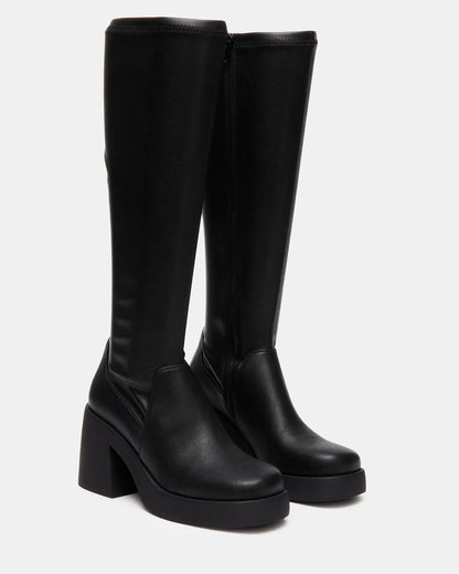 BERKLEIGH Black Wide Calf Women's Knee High Boot | Steve Madden