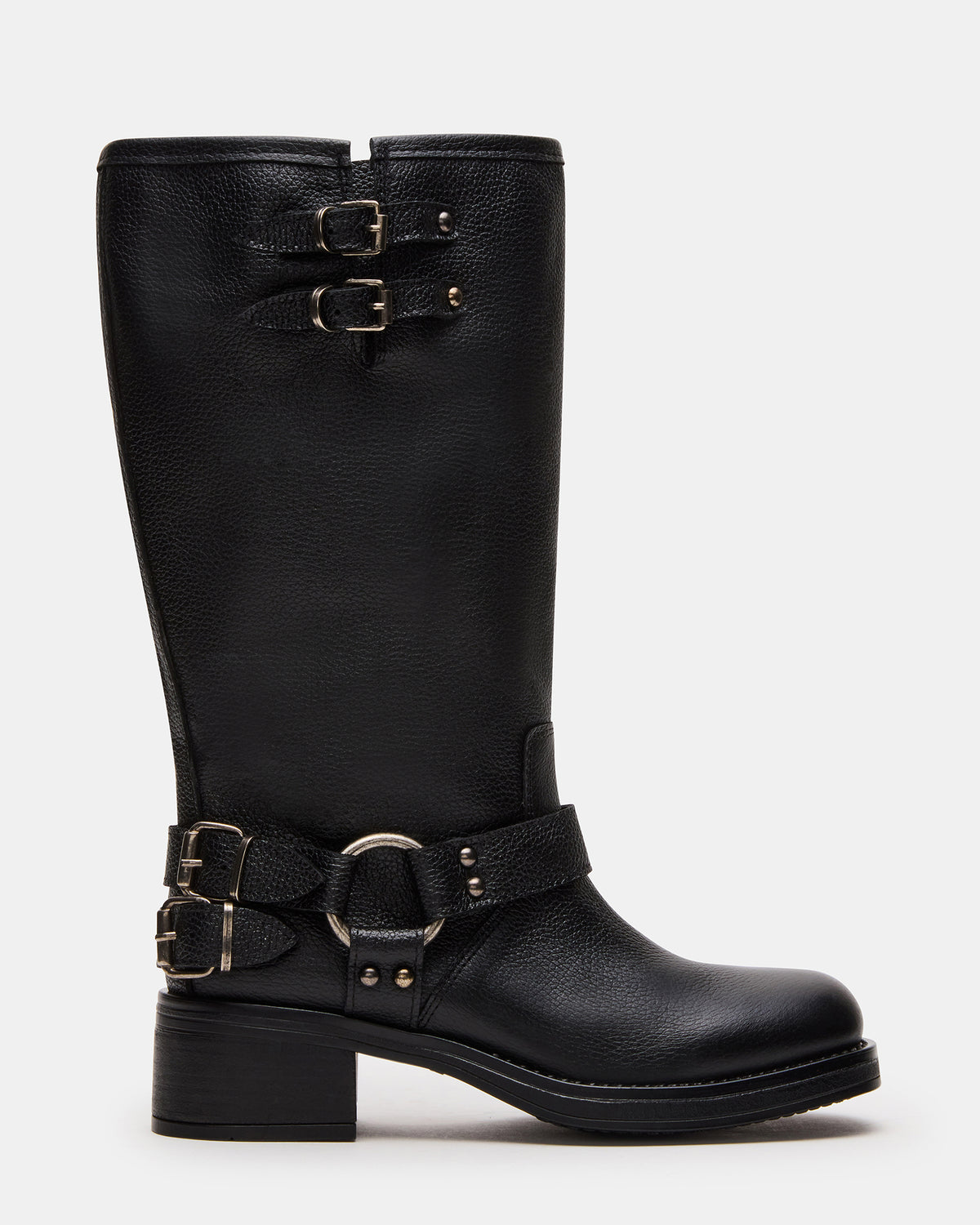 ASTOR Black Leather Wide Calf Knee-High Women's Boot | Steve Madden