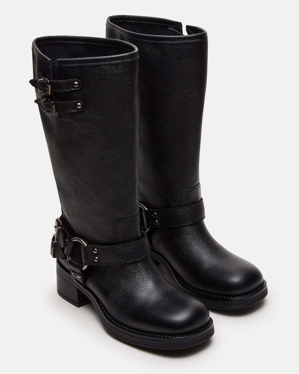 ASTOR Black Leather Wide Calf Knee-High Women's Boot | Steve Madden