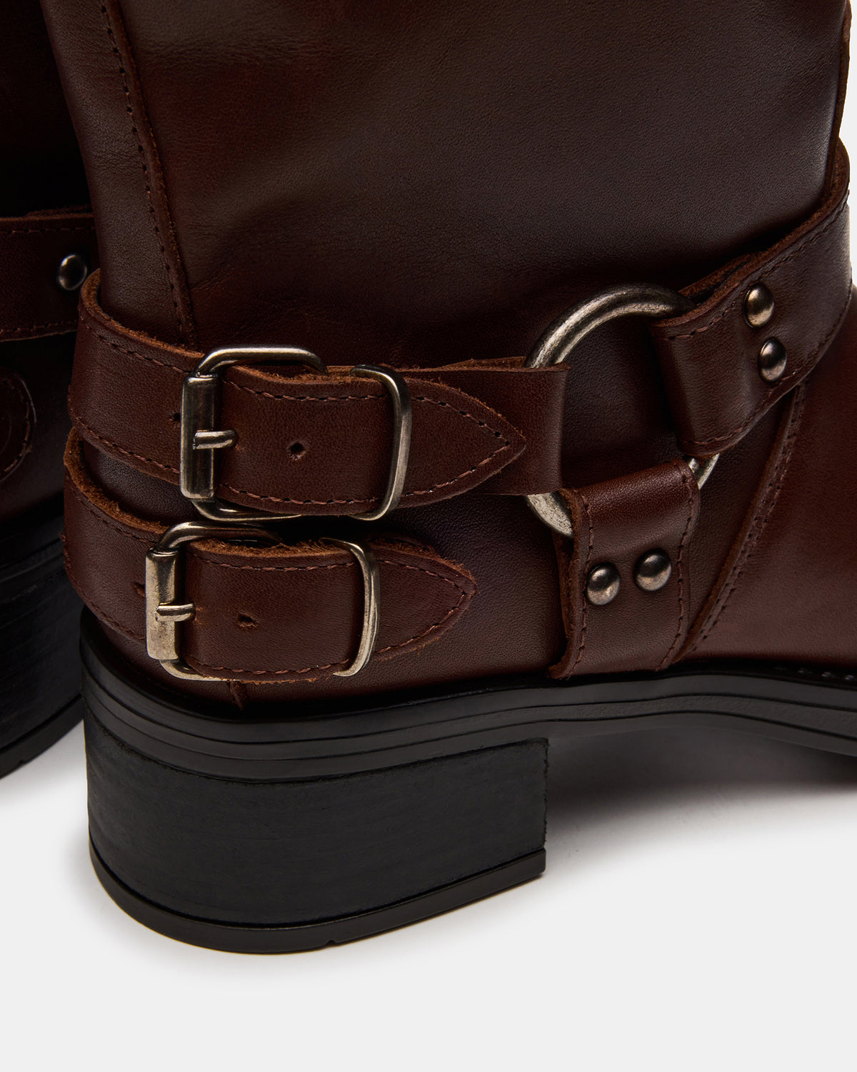 ASTOR Brown Leather Wide Calf Knee-High Women's Boot | Steve Madden