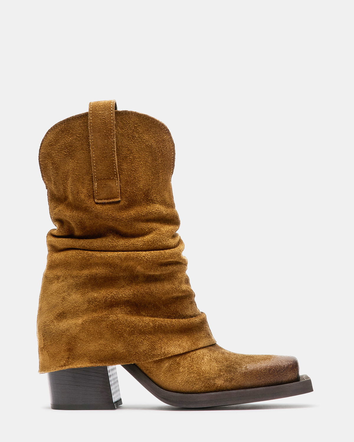 PIA Chestnut Suede Cuffed Boot | Women's Booties | Steve Madden