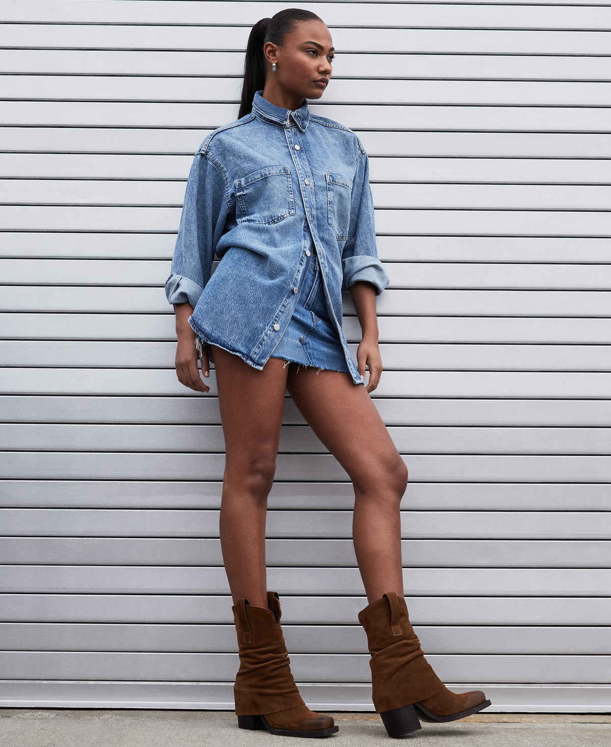 PIA Chestnut Suede Cuffed Boot | Women's Booties | Steve Madden