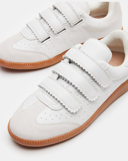 MOMENTUM White Velcro Low-Top Sneaker | Women's Sneakers | Steve Madden