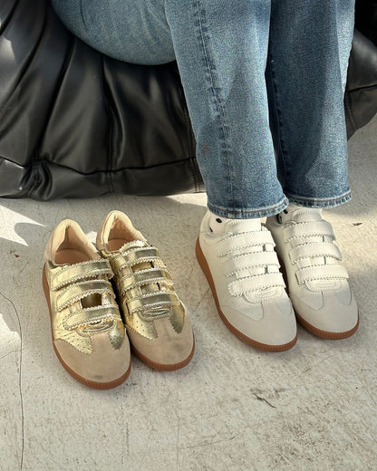 MOMENTUM White Velcro Low-Top Sneaker | Women's Sneakers | Steve Madden