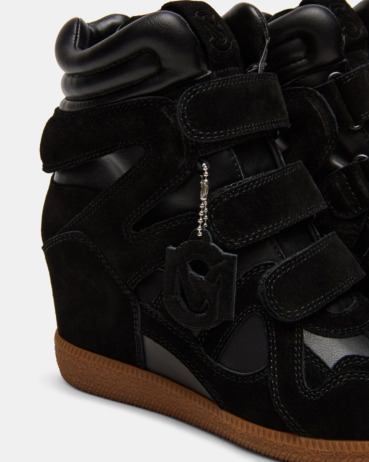 MAVIS Black Suede High-Top Velcro Women's Sneaker | Steve Madden