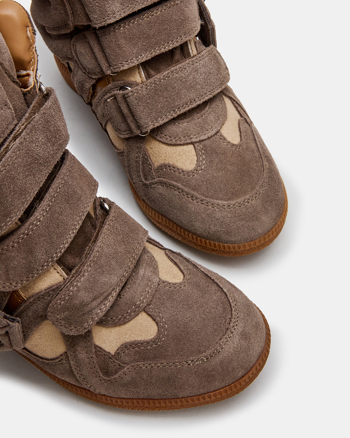 MAVIS Taupe Suede High-Top Velcro Women's Sneaker | Steve Madden