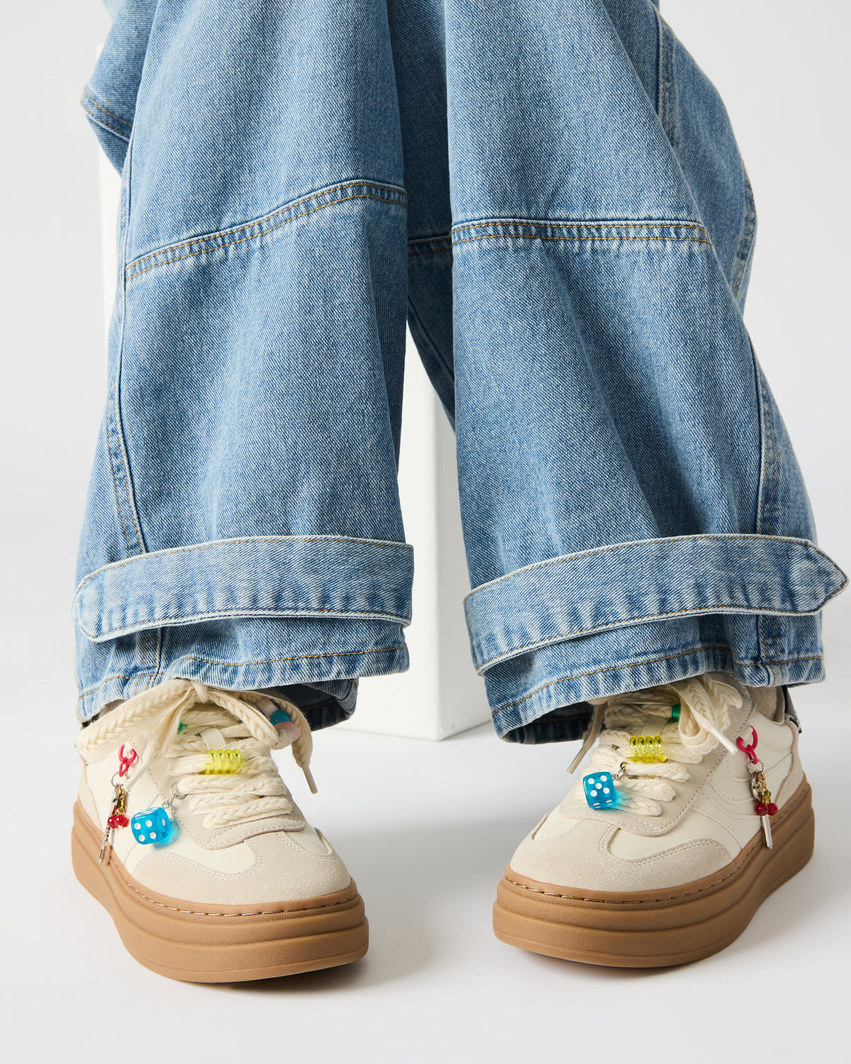DODGE CHARM Bone Multi Low-Top Platform Women's Sneaker | Steve Madden