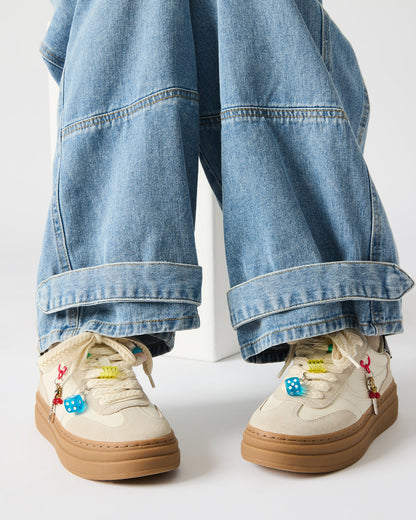 DODGE CHARM Bone Multi Low-Top Platform Women's Sneaker | Steve Madden
