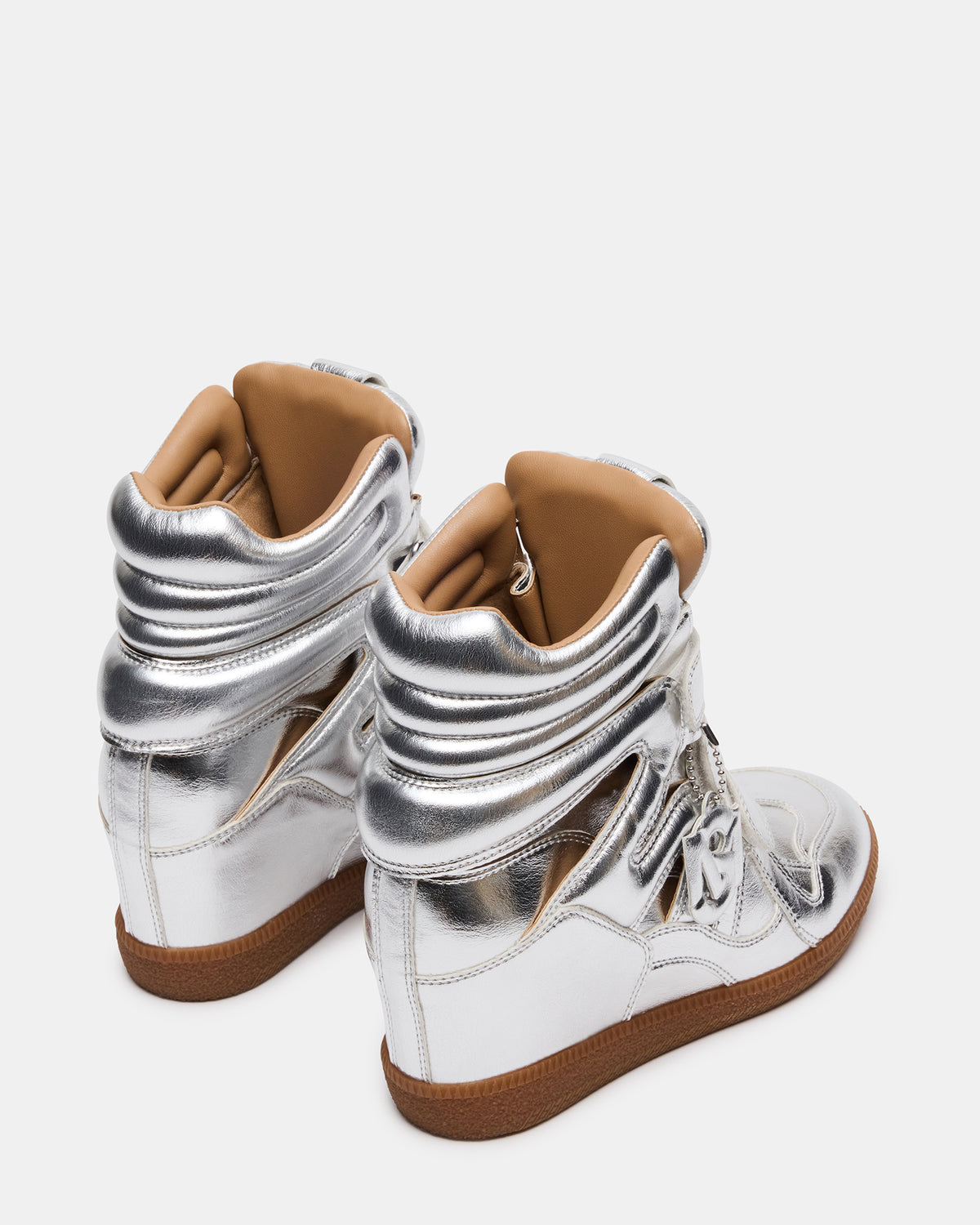 MAVIS Silver High-Top Velcro Women's Sneaker | Steve Madden
