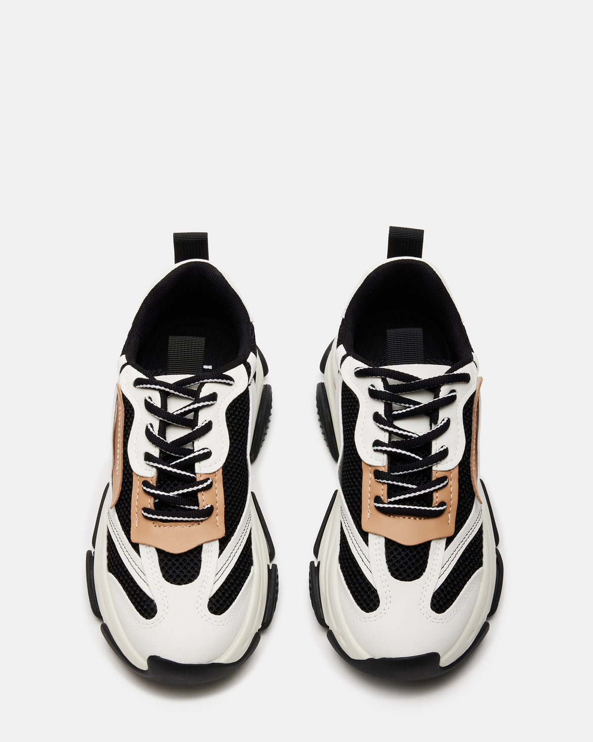 POSSESSION Black/Tan Platform Lace-Up Women's Sneaker | Steve Madden