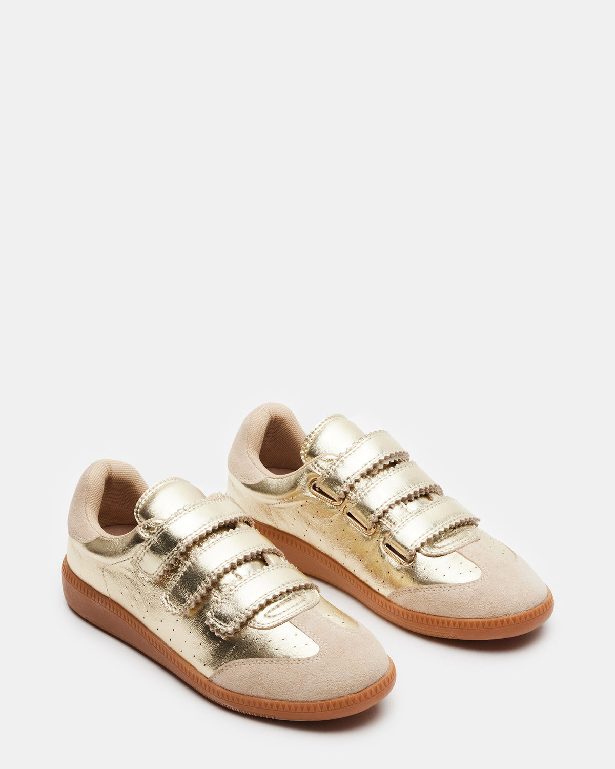 MOMENTUM Gold Velcro Low-Top Women's Sneakers | Steve Madden
