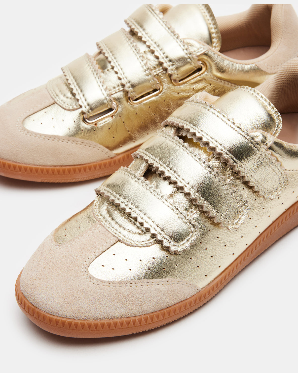MOMENTUM Gold Velcro Low-Top Women's Sneakers | Steve Madden