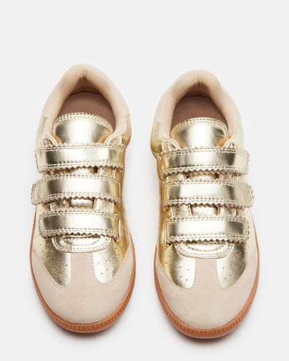 MOMENTUM Gold Velcro Low-Top Women's Sneakers | Steve Madden
