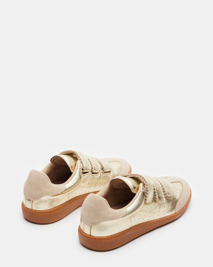 MOMENTUM Gold Velcro Low-Top Women's Sneakers | Steve Madden