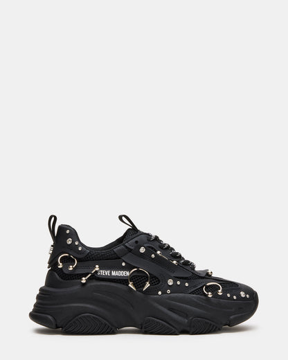 POSSESSION Piercing Black Platform Lace-Up Women's Sneaker | Steve Madden
