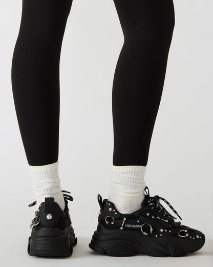 POSSESSION Piercing Black Platform Lace-Up Women's Sneaker | Steve Madden