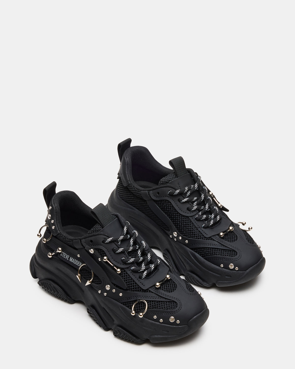 POSSESSION Piercing Black Platform Lace-Up Women's Sneaker | Steve Madden