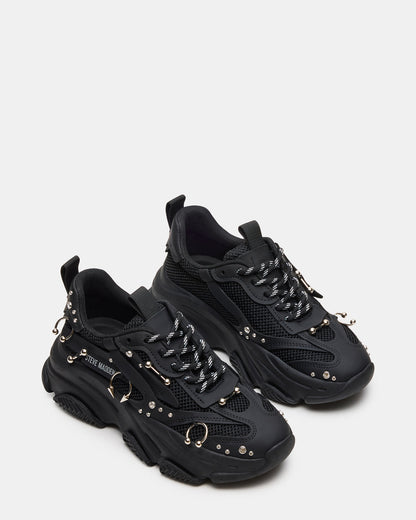 POSSESSION Piercing Black Platform Lace-Up Women's Sneaker | Steve Madden