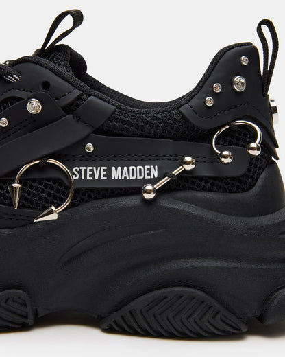 POSSESSION Piercing Black Platform Lace-Up Women's Sneaker | Steve Madden