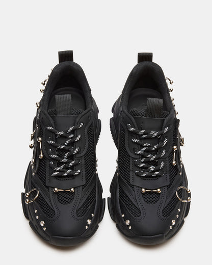 POSSESSION Piercing Black Platform Lace-Up Women's Sneaker | Steve Madden