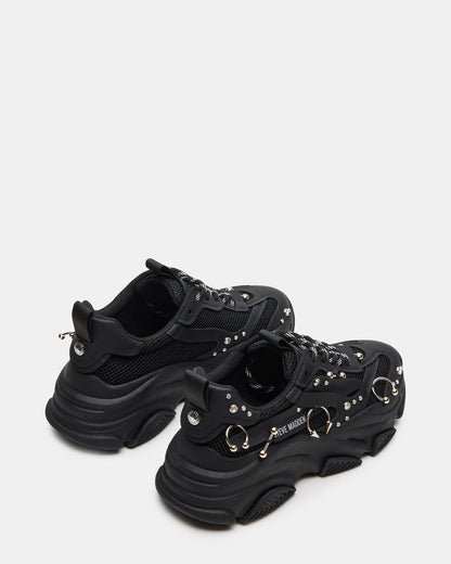 POSSESSION Piercing Black Platform Lace-Up Women's Sneaker | Steve Madden