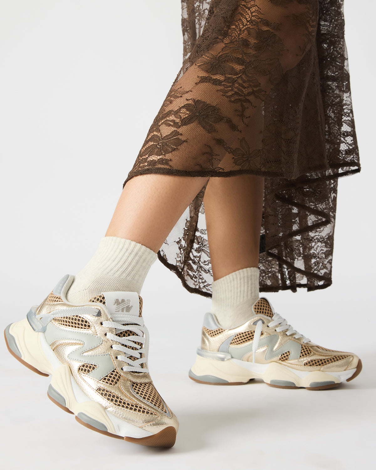 SEBI Gold Multi Low-Top Lace-Up Women's Sneaker | Steve Madden