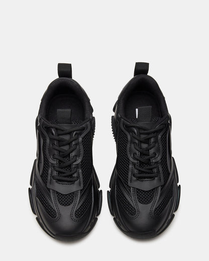 POSSESSION Black Platform Lace-Up Women's Sneaker | Steve Madden