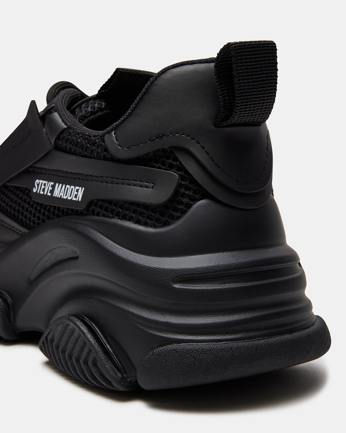 POSSESSION Black Platform Lace-Up Women's Sneaker | Steve Madden