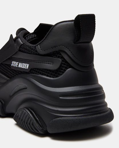 POSSESSION Black Platform Lace-Up Women's Sneaker | Steve Madden