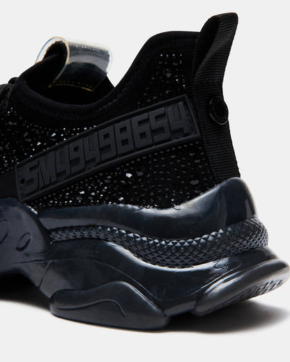 MAXIMA Black Rhinestones Women's Sneakers | Steve Madden