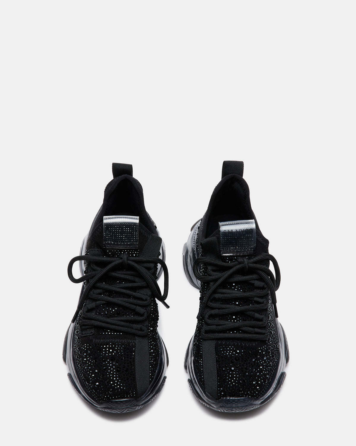 MAXIMA Black Rhinestones Women's Sneakers | Steve Madden