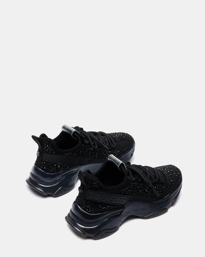 MAXIMA Black Rhinestones Women's Sneakers | Steve Madden