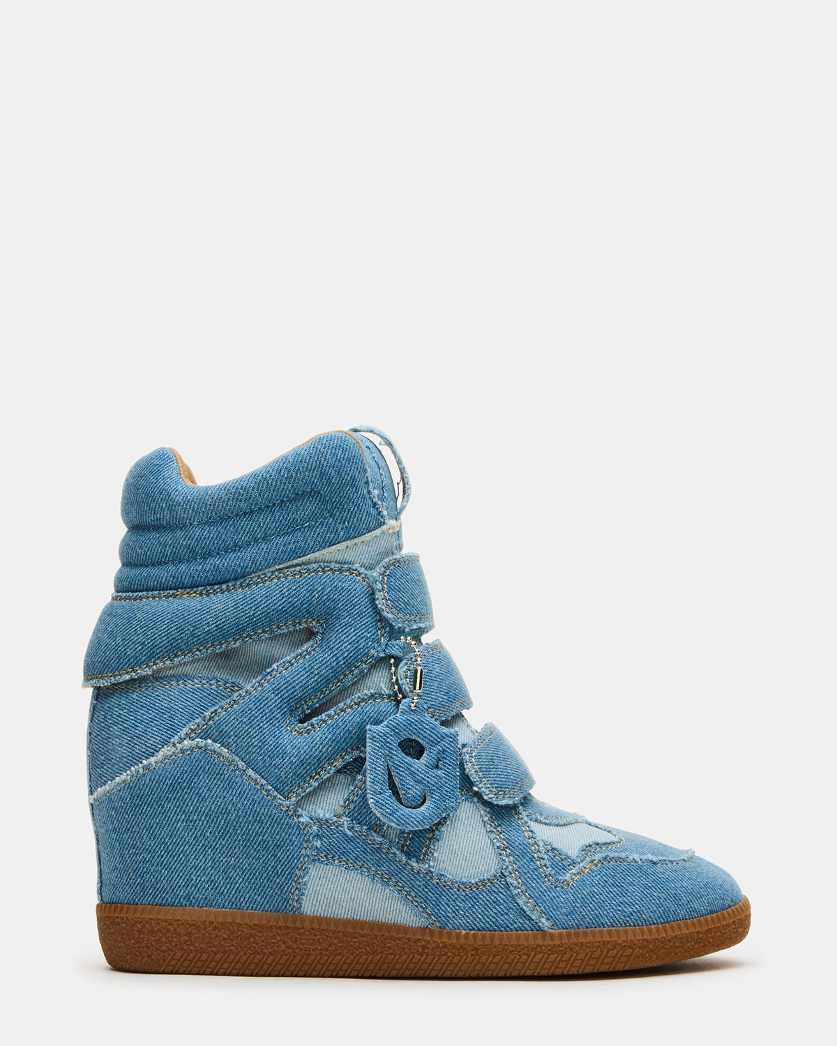 MAVIS Denim Multi High-Top Velcro Women's Sneaker | Steve Madden