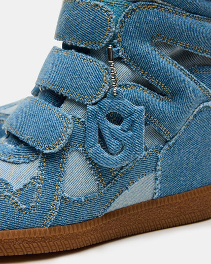 MAVIS Denim Multi High-Top Velcro Women's Sneaker | Steve Madden