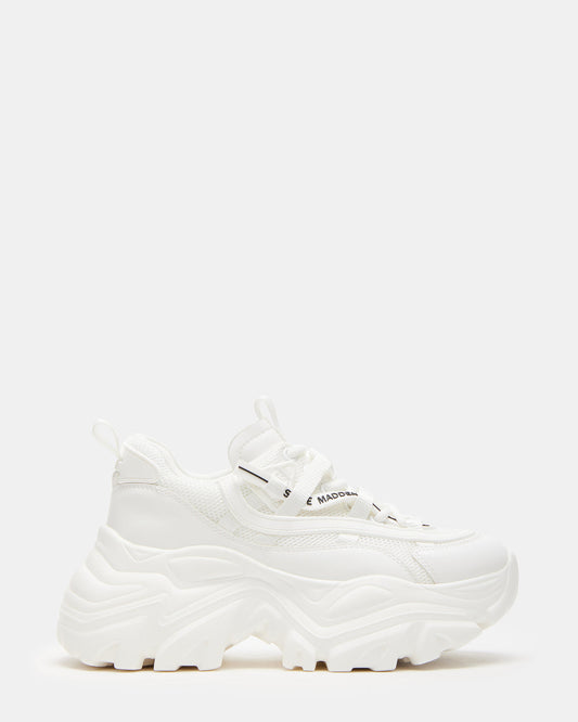 RECOUPE White Women's Chunky Platform Low-Top Sneaker | Steve Madden