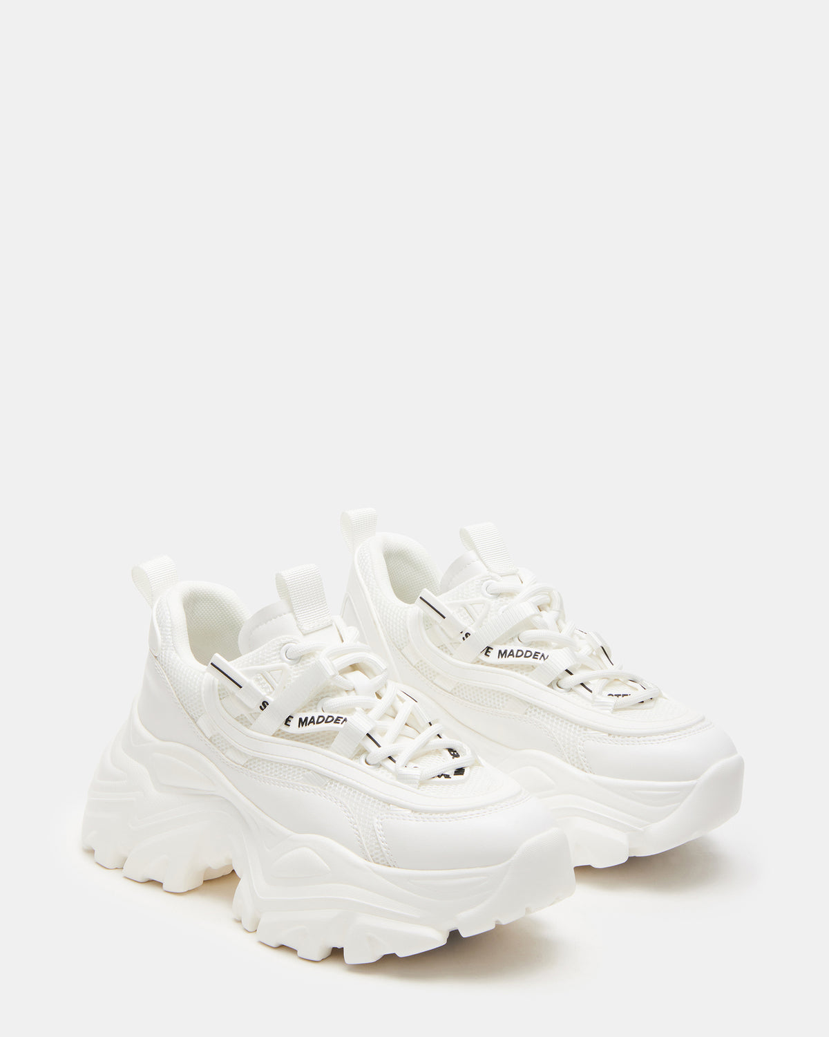 RECOUPE White Women's Chunky Platform Low-Top Sneaker | Steve Madden