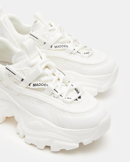 RECOUPE White Women's Chunky Platform Low-Top Sneaker | Steve Madden