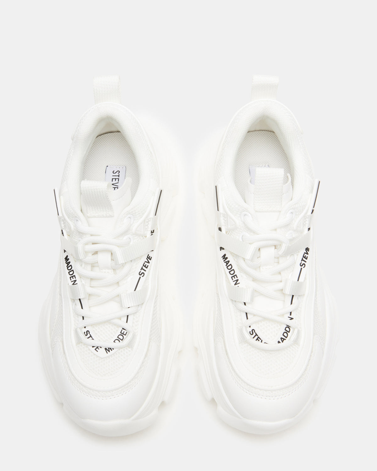 RECOUPE White Women's Chunky Platform Low-Top Sneaker | Steve Madden