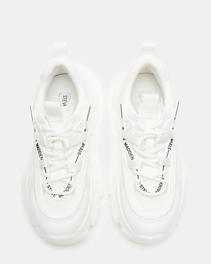 RECOUPE White Women's Chunky Platform Low-Top Sneaker | Steve Madden