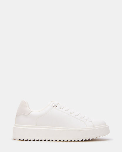 CATCHER White Suede Women's Low-Top Lace-Up Sneaker | Steve Madden
