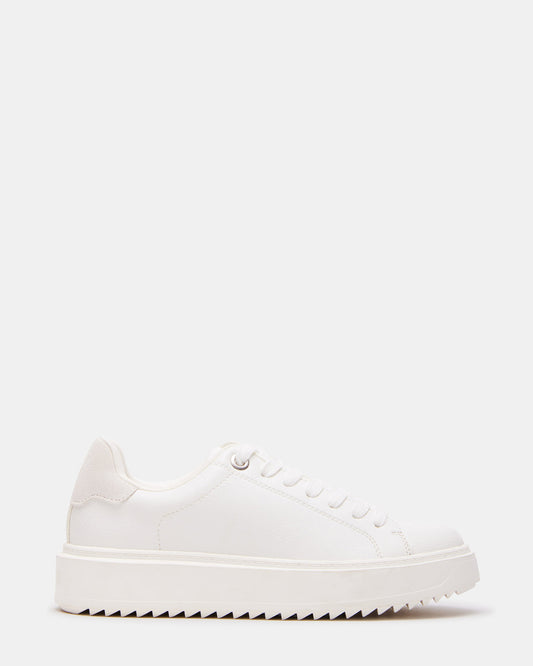 CATCHER White Suede Women's Low-Top Lace-Up Sneaker | Steve Madden