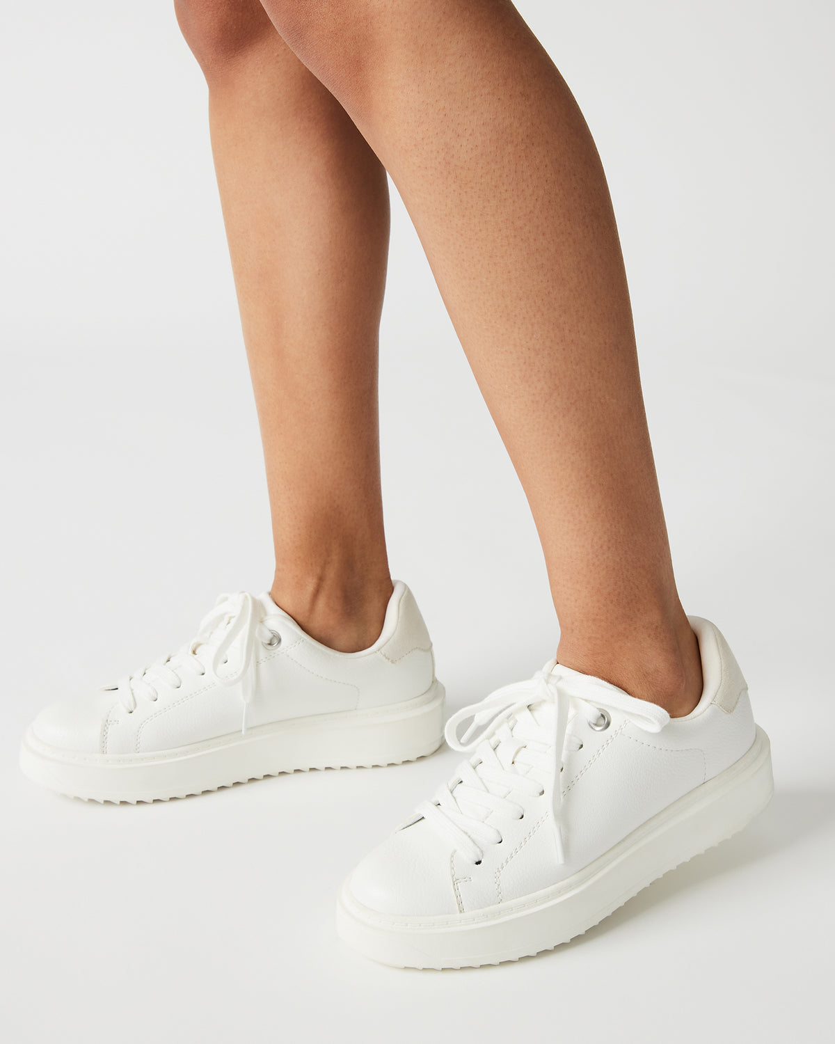 CATCHER White Suede Women's Low-Top Lace-Up Sneaker | Steve Madden
