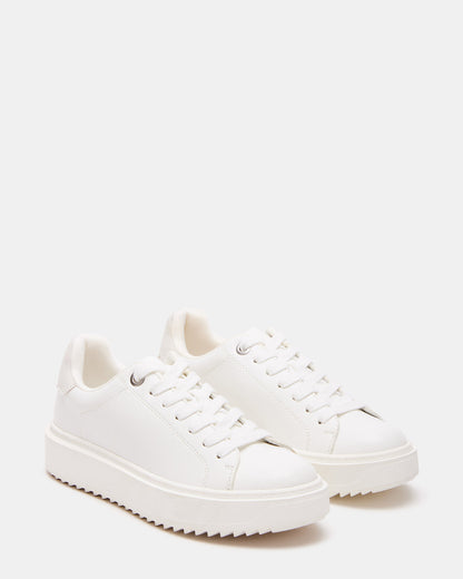 CATCHER White Suede Women's Low-Top Lace-Up Sneaker | Steve Madden