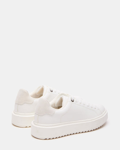 CATCHER White Suede Women's Low-Top Lace-Up Sneaker | Steve Madden
